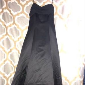 A Black satin bridesmaid dress from Davids Bridal